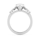 Pear Cluster Lab Grown Diamond Engagement Ring