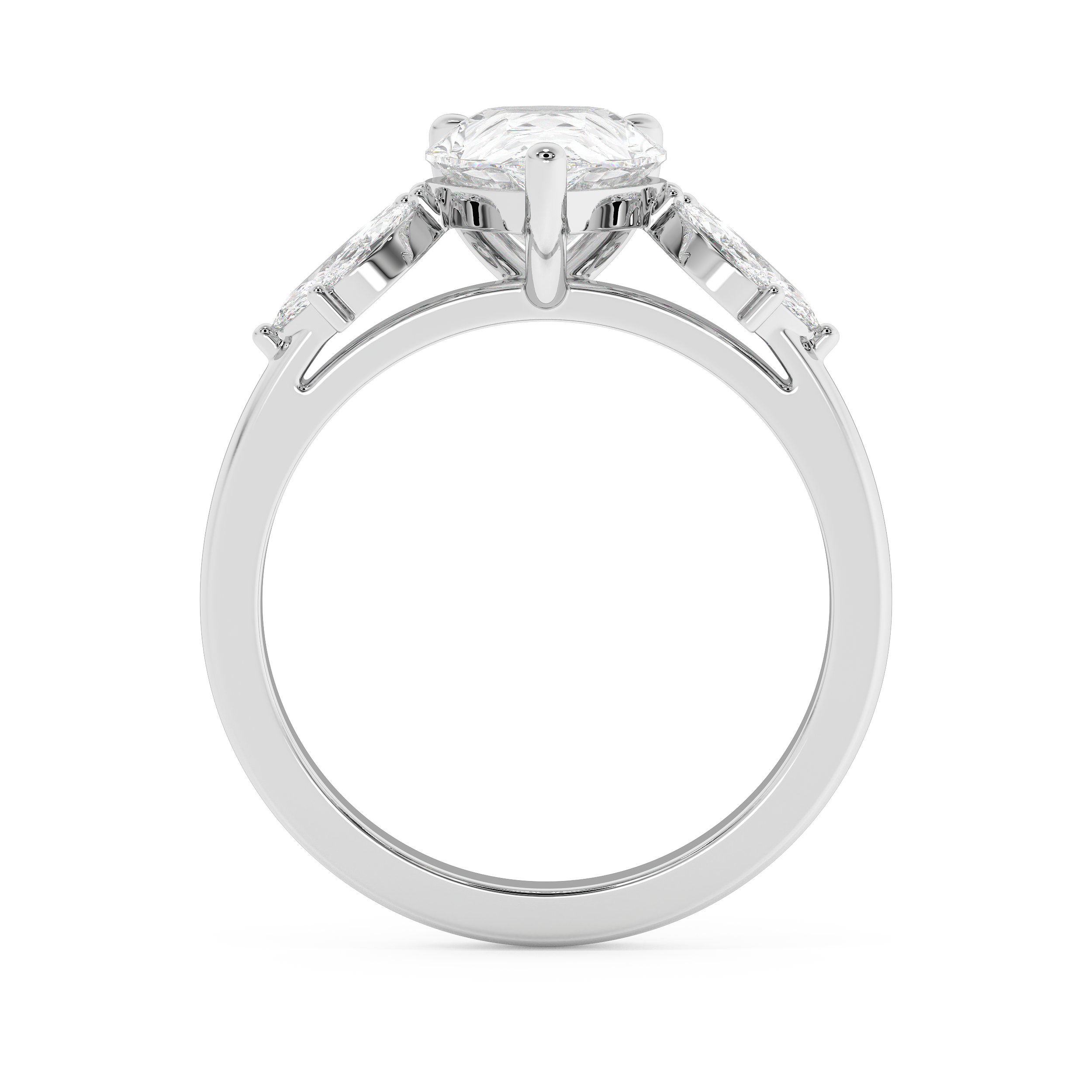 Pear Cluster Lab Grown Diamond Engagement Ring