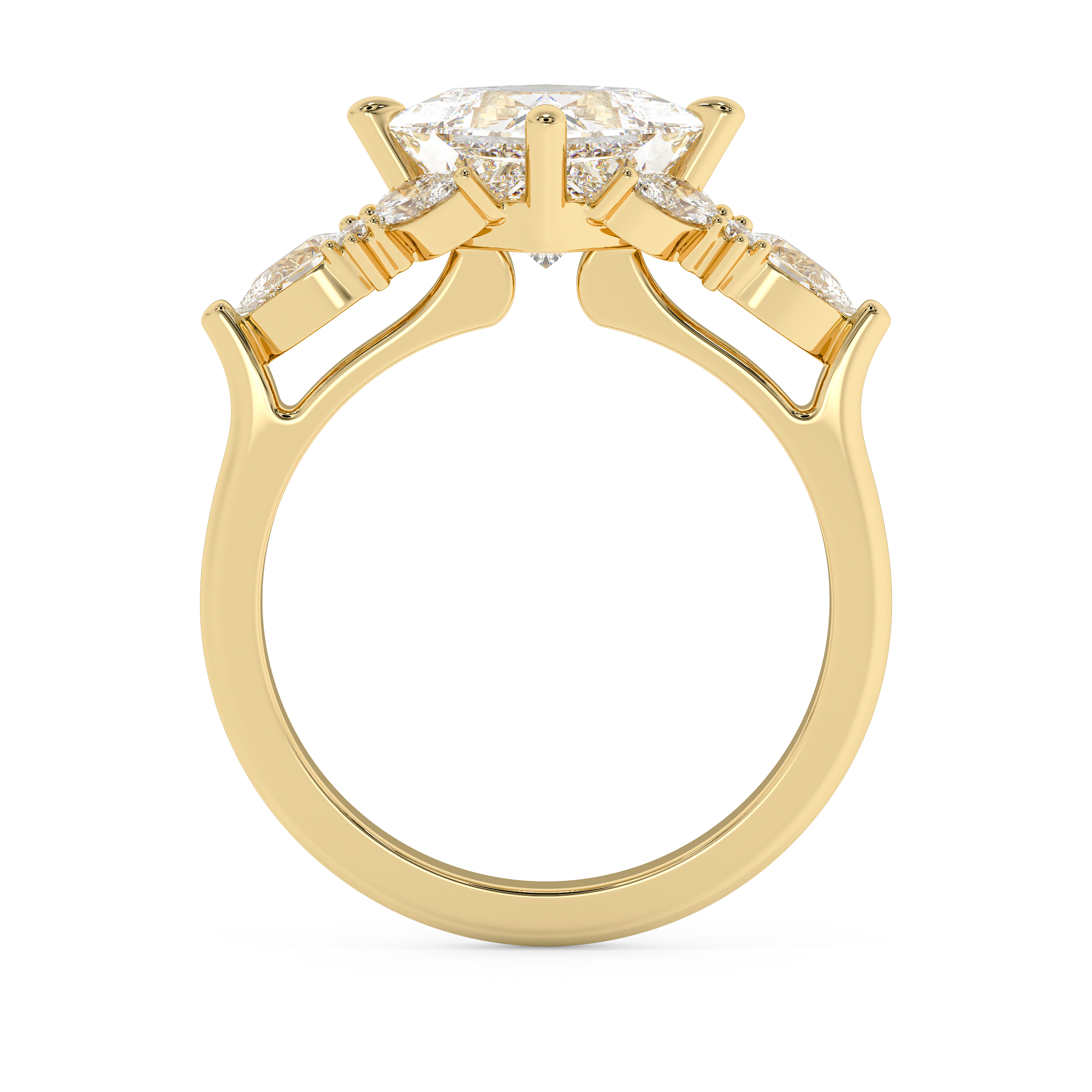 Princess Cluster Lab Grown Diamond Engagement Ring