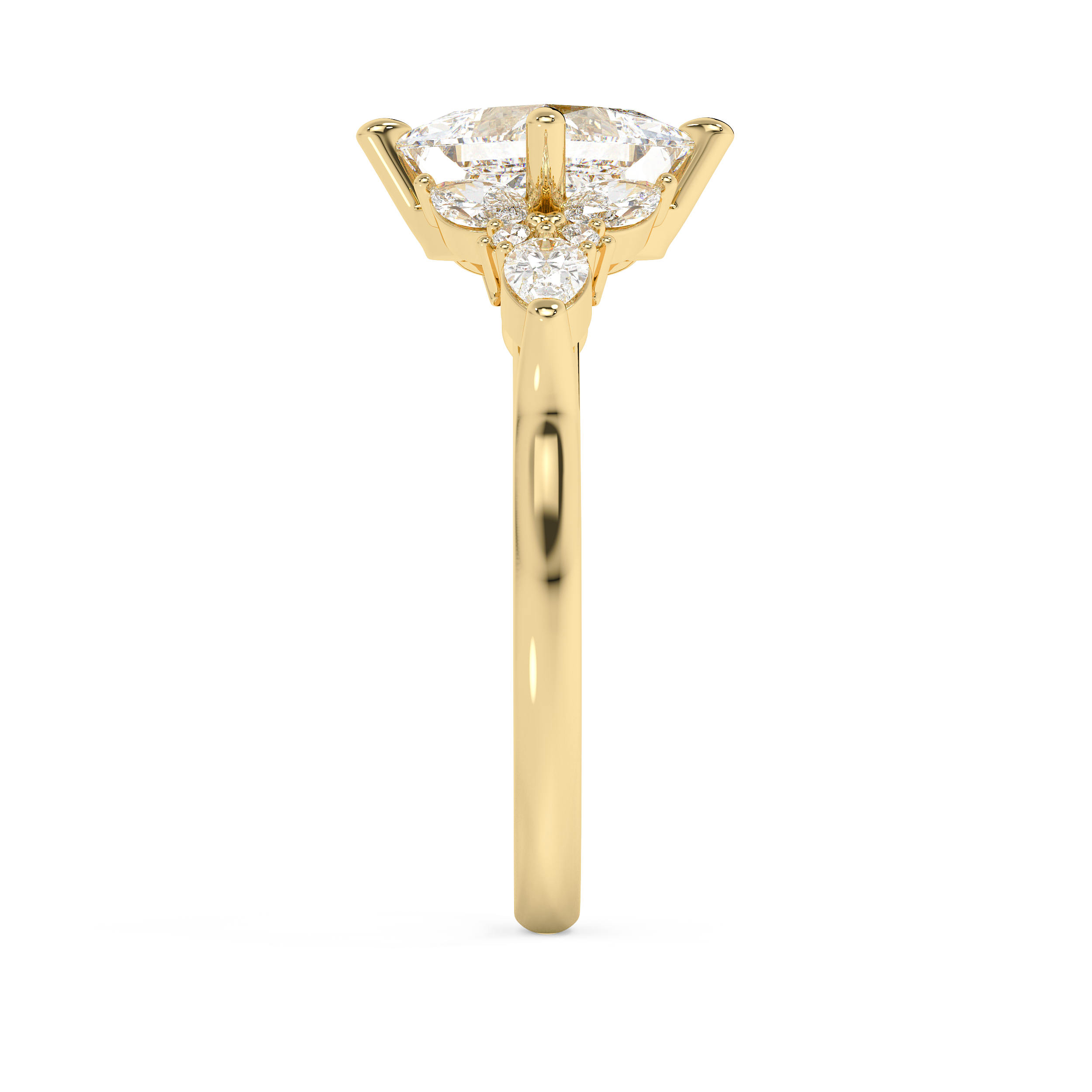 Princess Cluster Lab Grown Diamond Engagement Ring