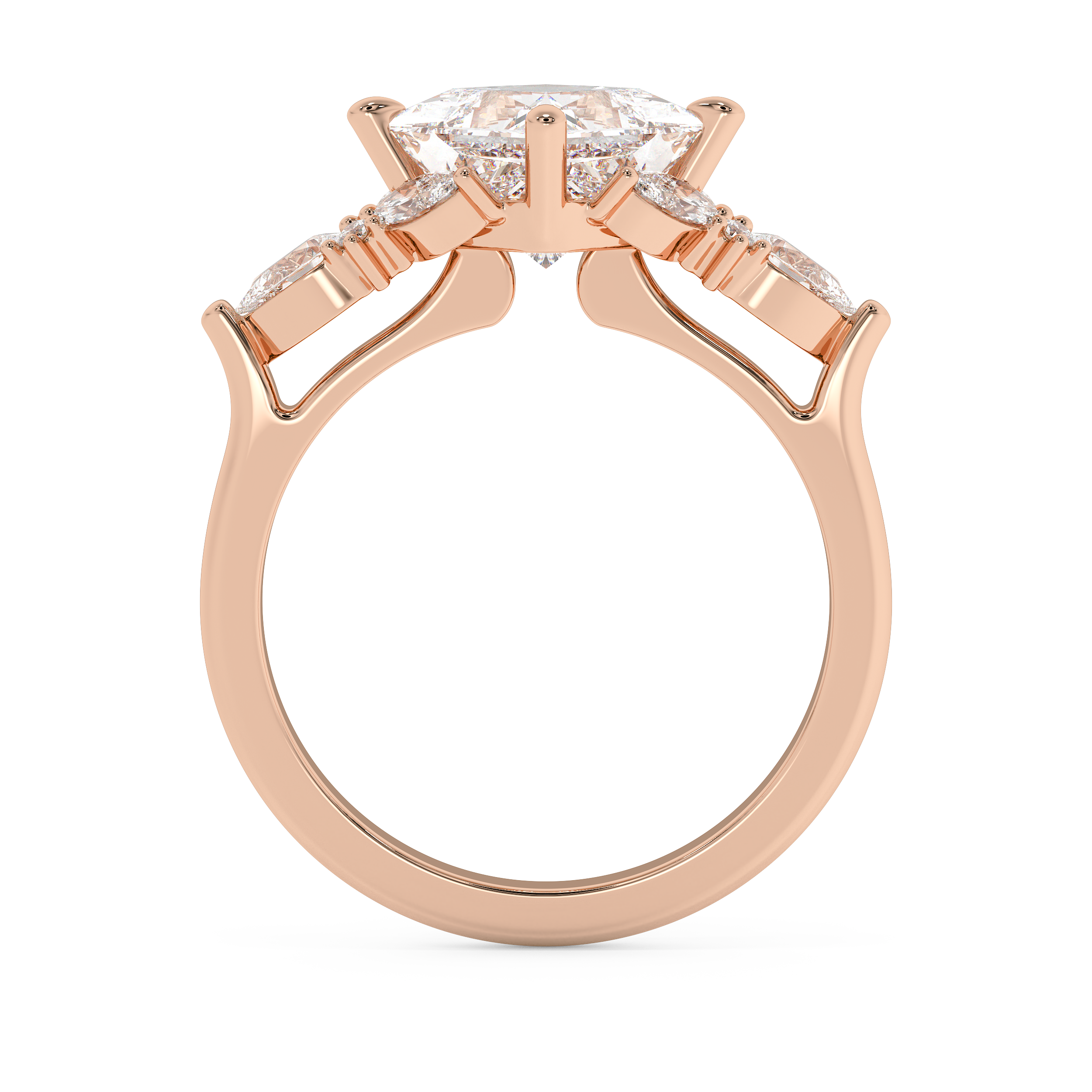 Princess Cluster Lab Grown Diamond Engagement Ring