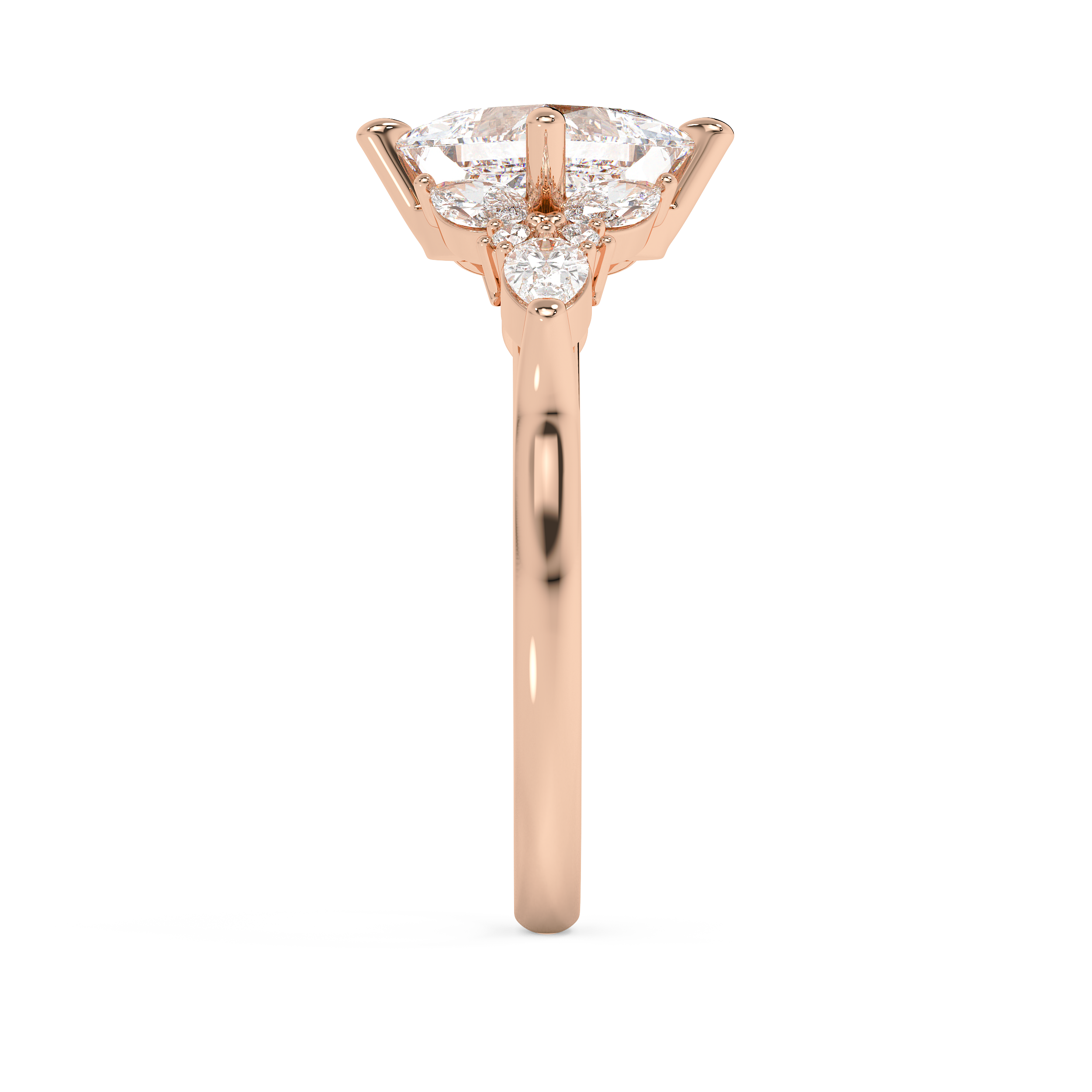 Princess Cluster Lab Grown Diamond Engagement Ring