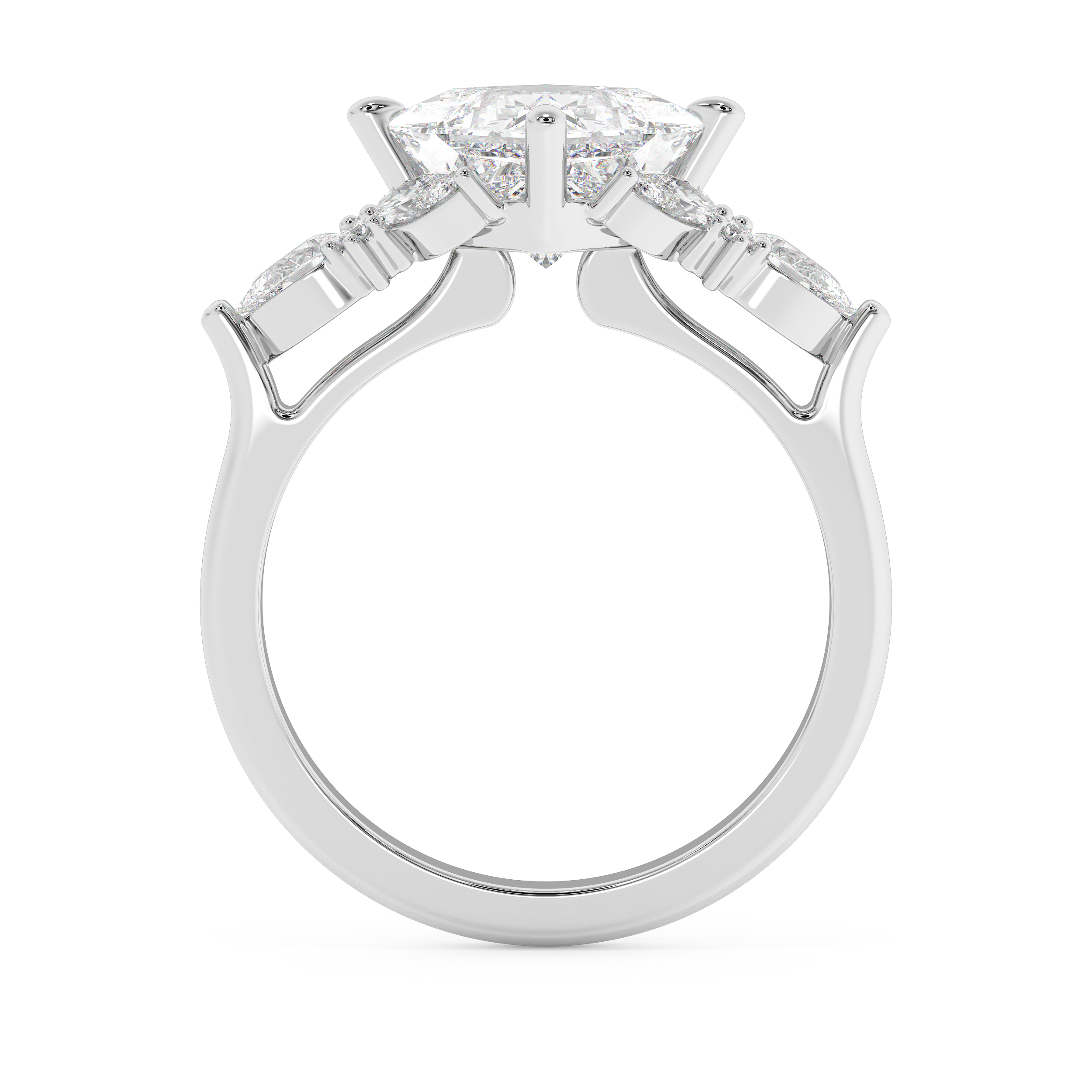 Princess Cluster Lab Grown Diamond Engagement Ring