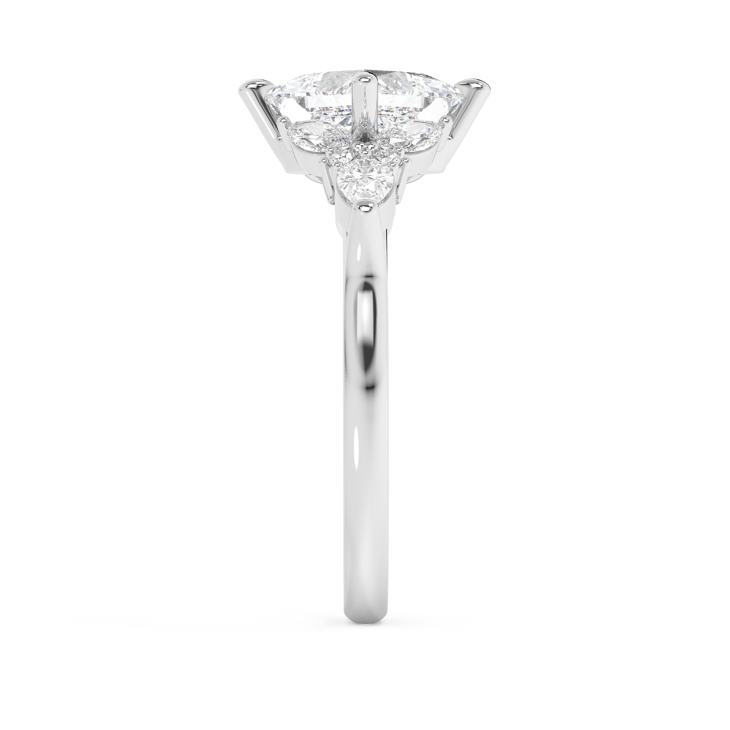 Princess Cluster Lab Grown Diamond Engagement Ring