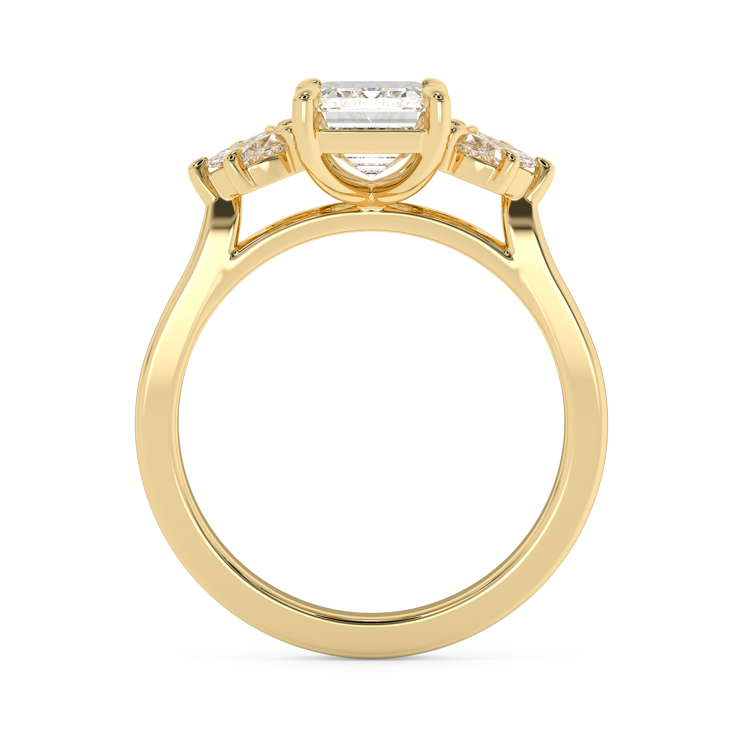 Emerald Cluster Lab Grown Diamond Engagement Ring
