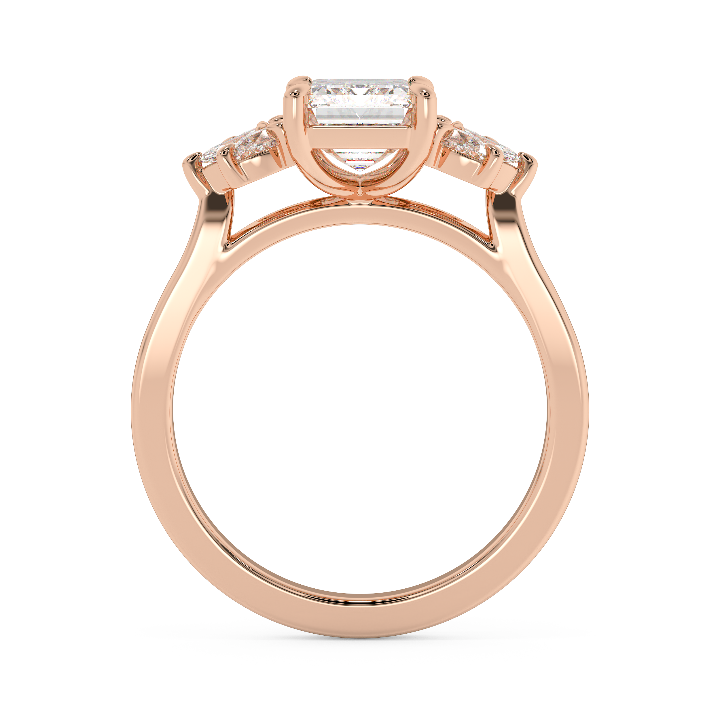 Emerald Cluster Lab Grown Diamond Engagement Ring