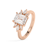 Emerald Cluster Lab Grown Diamond Engagement Ring