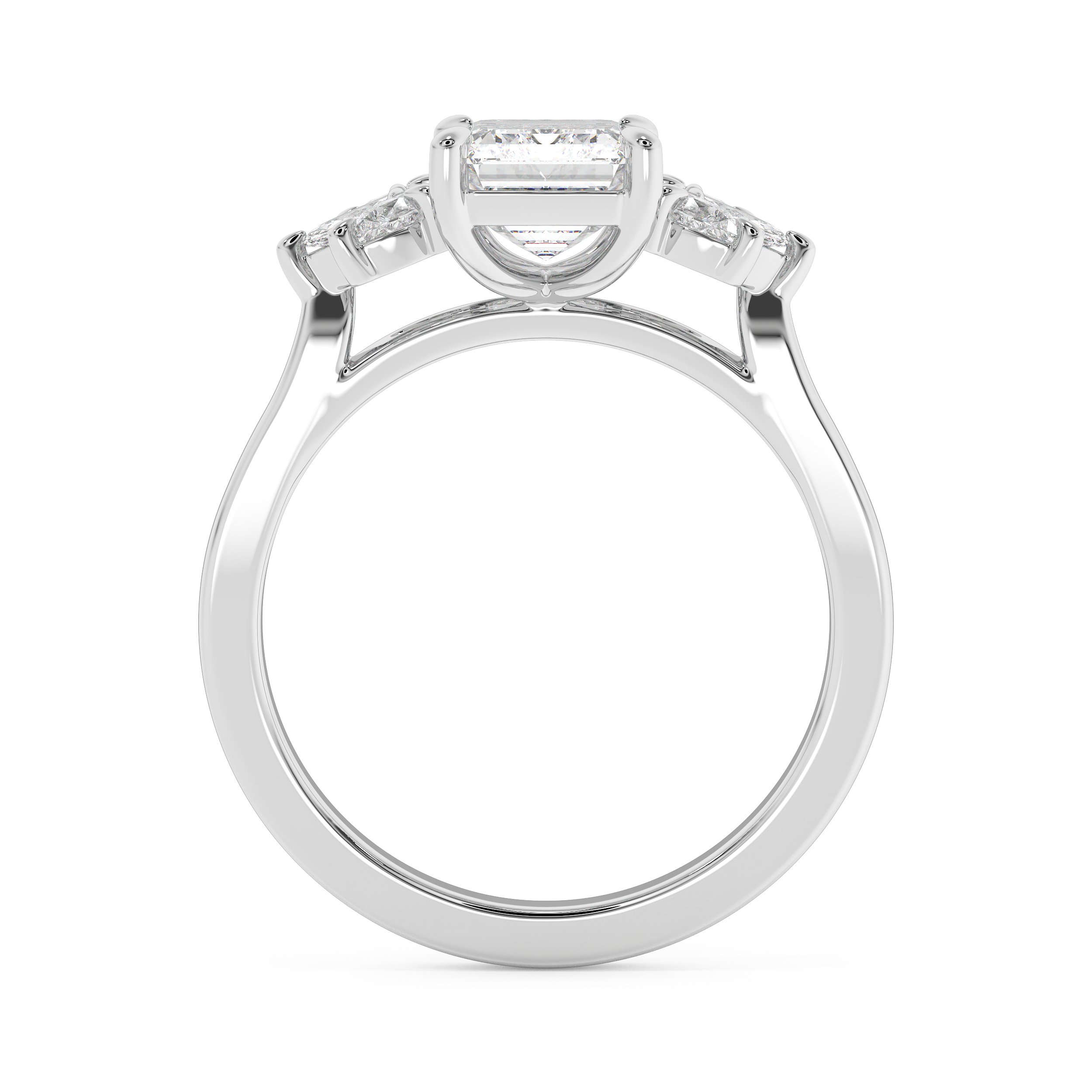 Emerald Cluster Lab Grown Diamond Engagement Ring