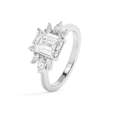 Emerald Cluster Lab Grown Diamond Engagement Ring