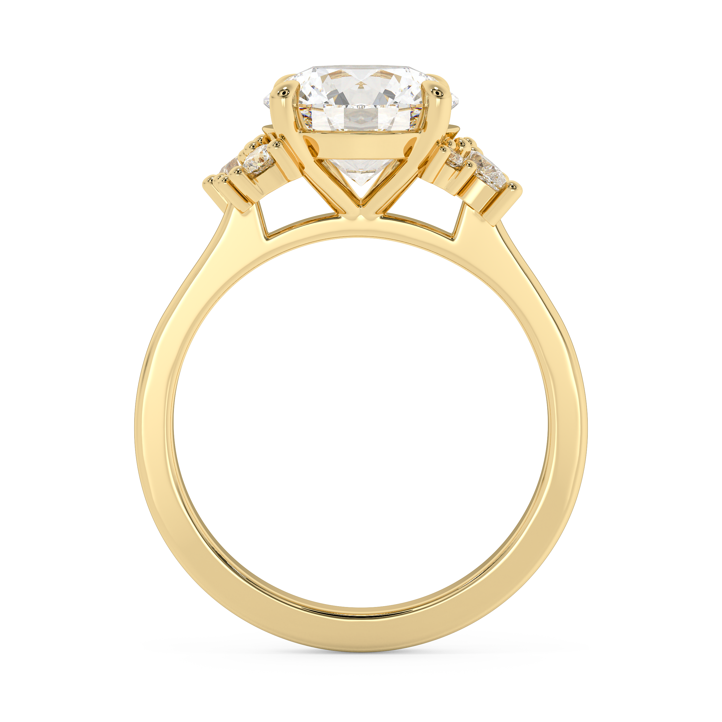 Round Cluster Lab Grown Diamond Engagement Ring