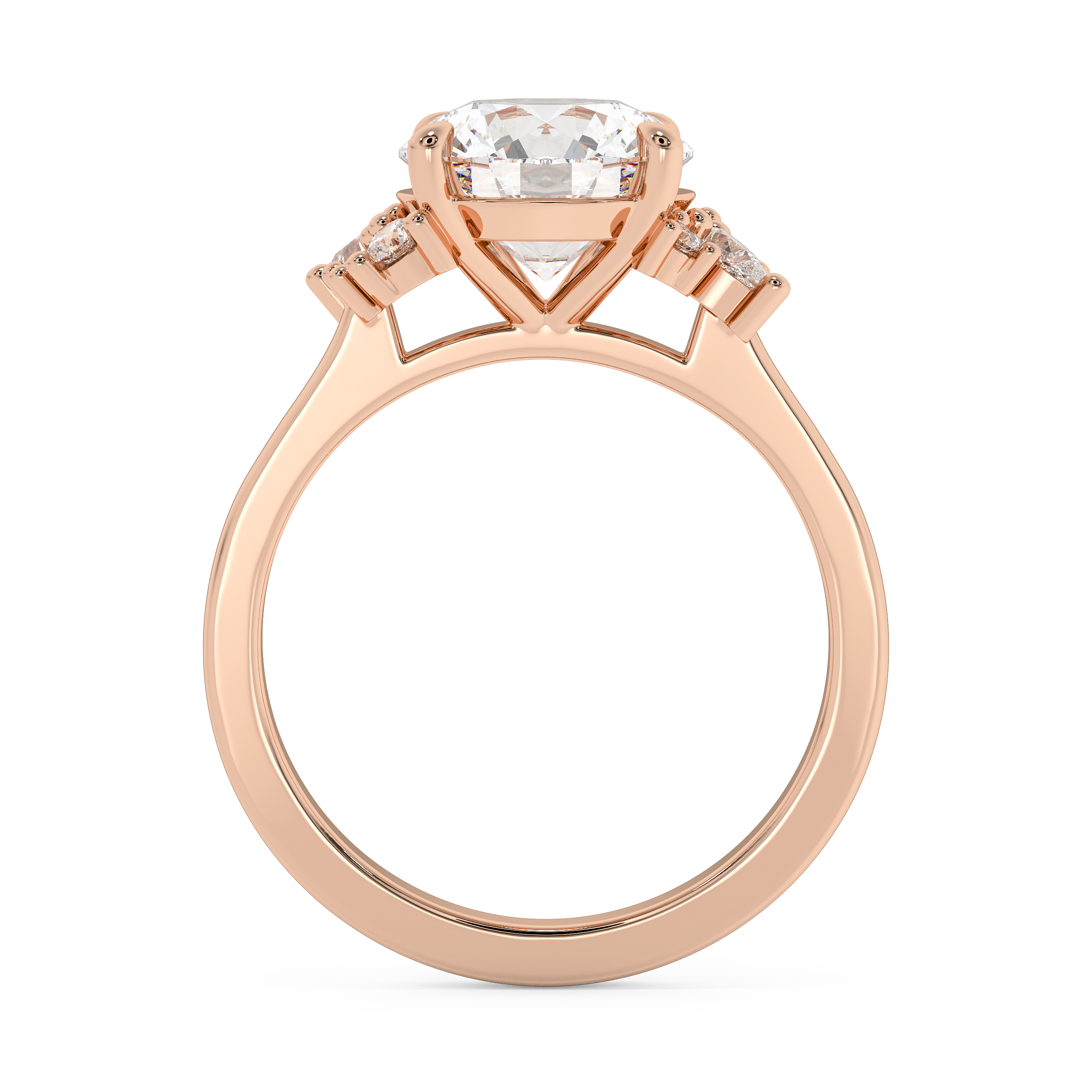 Round Cluster Lab Grown Diamond Engagement Ring