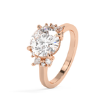 Round Cluster Lab Grown Diamond Engagement Ring
