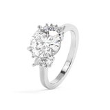 Round Cluster Lab Grown Diamond Engagement Ring