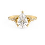 Pear Pave Split Shank Lab Grown Diamond Engagement Ring