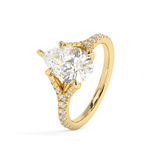 Pear Pave Split Shank Lab Grown Diamond Engagement Ring