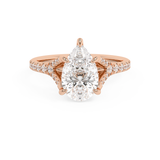 Pear Pave Split Shank Lab Grown Diamond Engagement Ring