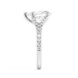 Pear Pave Split Shank Lab Grown Diamond Engagement Ring