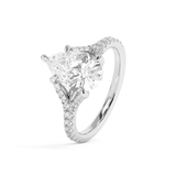 Pear Pave Split Shank Lab Grown Diamond Engagement Ring