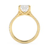 Emerald Pave Split Shank Lab Grown Diamond Engagement Ring