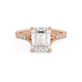 Emerald Pave Split Shank Lab Grown Diamond Engagement Ring