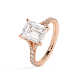 Emerald Pave Split Shank Lab Grown Diamond Engagement Ring