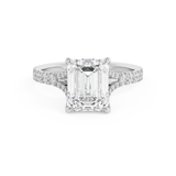 Emerald Pave Split Shank Lab Grown Diamond Engagement Ring