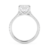 Emerald Pave Split Shank Lab Grown Diamond Engagement Ring