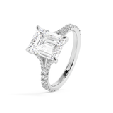 Emerald Pave Split Shank Lab Grown Diamond Engagement Ring