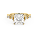 Princess Pave Split Shank Lab Grown Diamond Engagement Ring