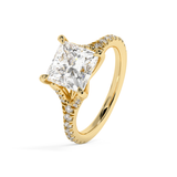 Princess Pave Split Shank Lab Grown Diamond Engagement Ring