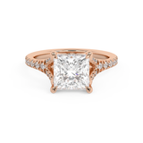 Princess Pave Split Shank Lab Grown Diamond Engagement Ring