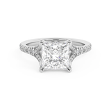 Princess Pave Split Shank Lab Grown Diamond Engagement Ring
