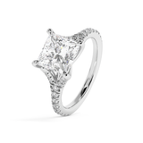 Princess Pave Split Shank Lab Grown Diamond Engagement Ring