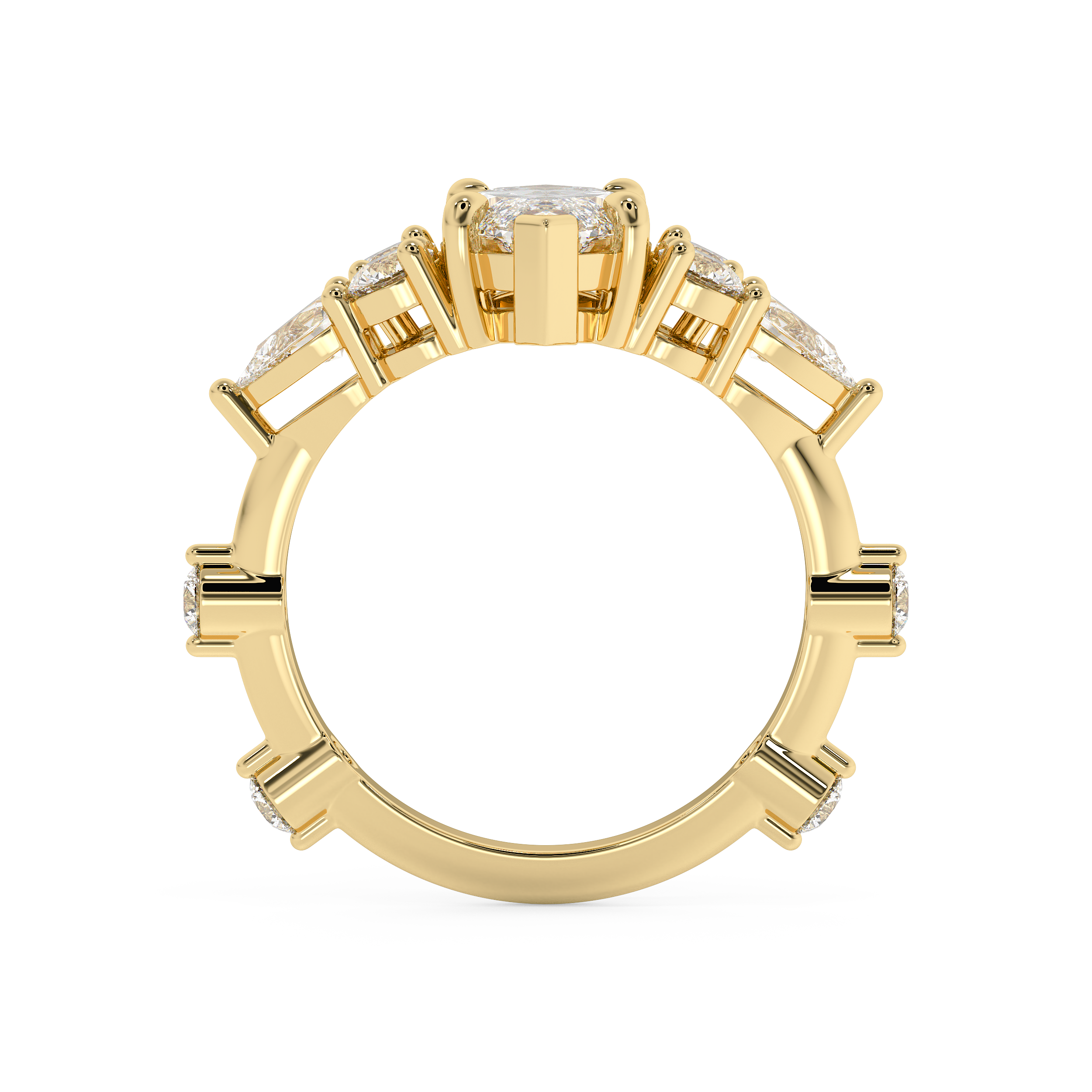 Marquise Cluster Lab Grown Diamond Engagement Ring