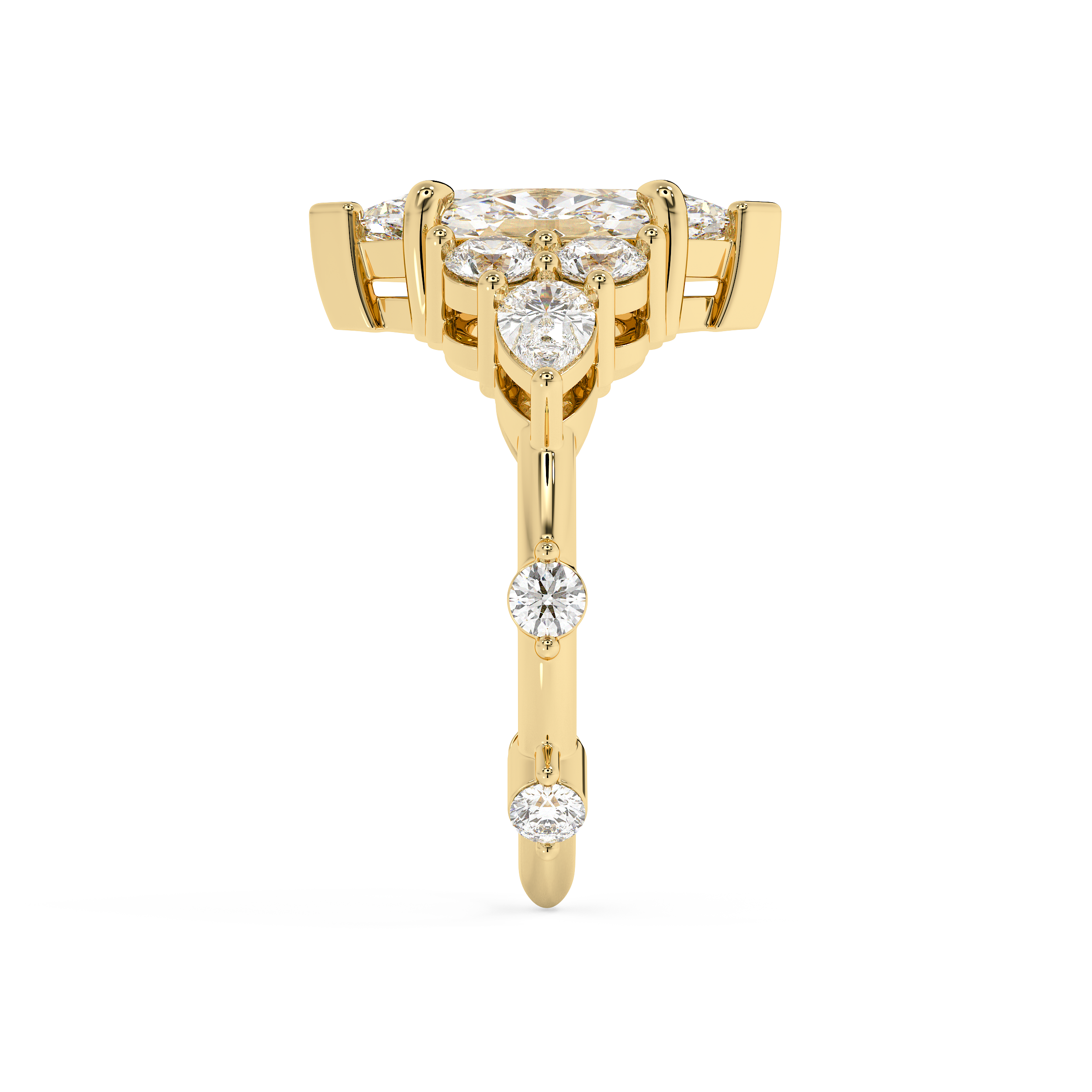 Marquise Cluster Lab Grown Diamond Engagement Ring