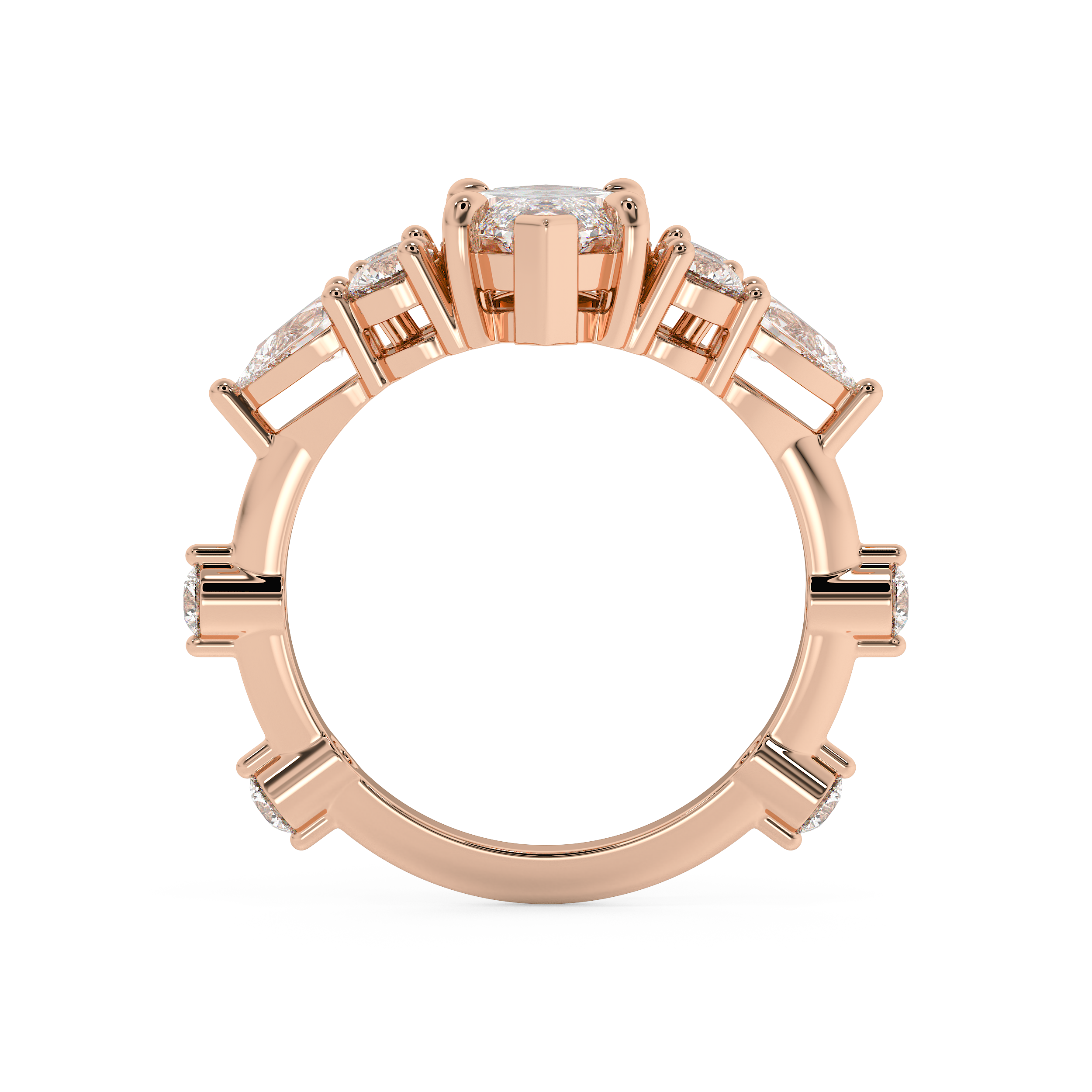 Marquise Cluster Lab Grown Diamond Engagement Ring