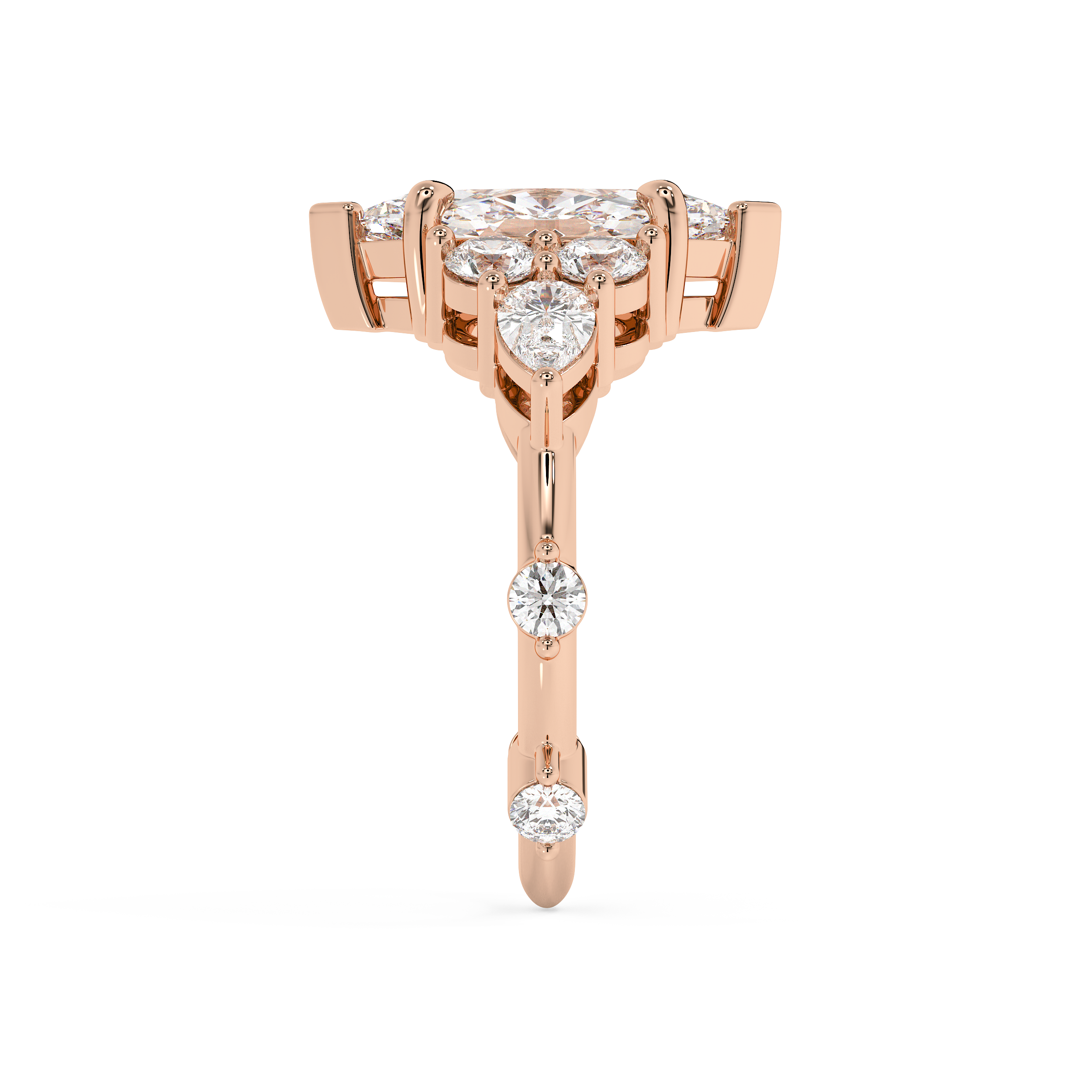 Marquise Cluster Lab Grown Diamond Engagement Ring
