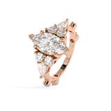 Marquise Cluster Lab Grown Diamond Engagement Ring
