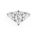 Marquise Cluster Lab Grown Diamond Engagement Ring