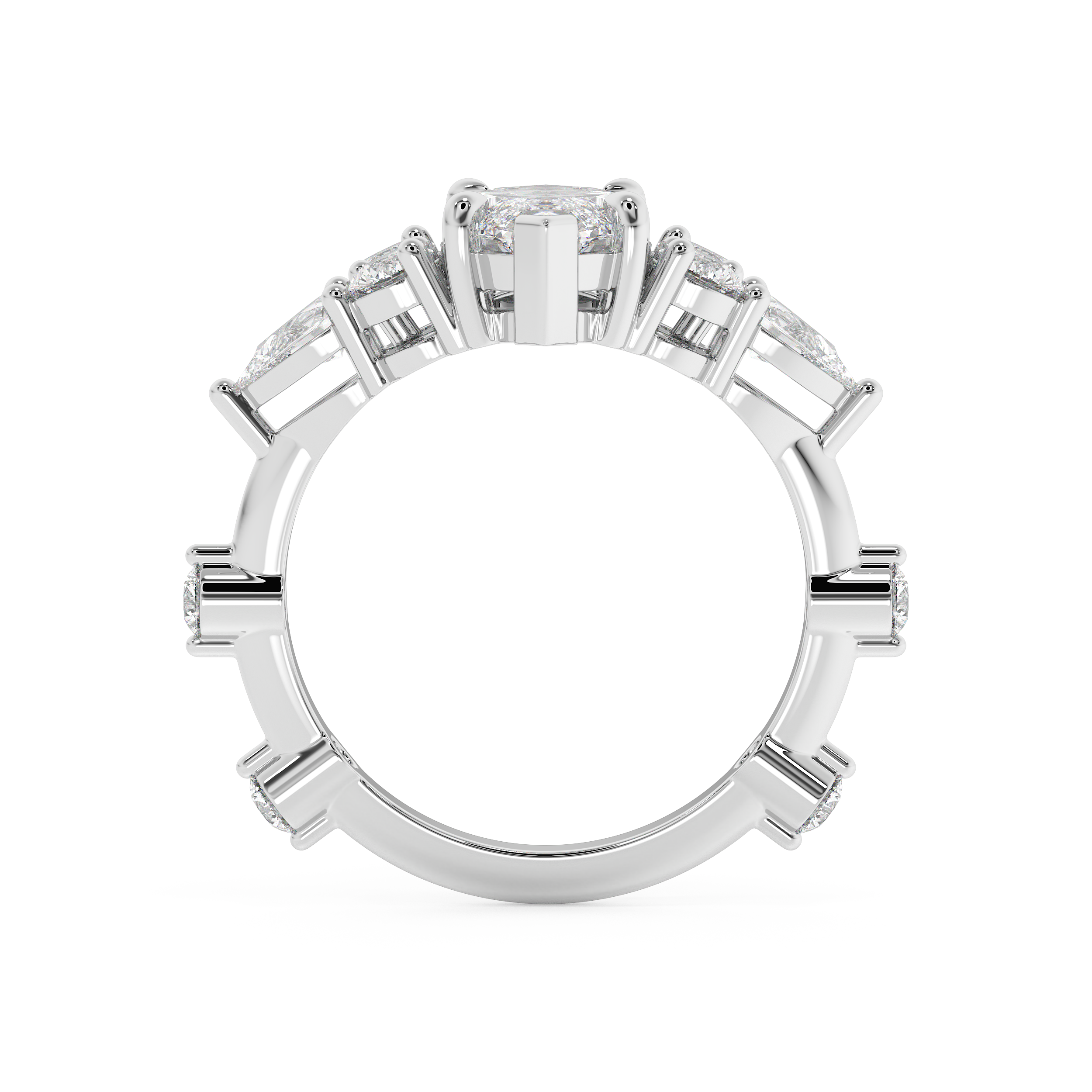 Marquise Cluster Lab Grown Diamond Engagement Ring