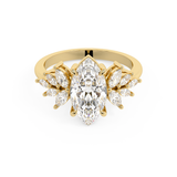 Marquise Cluster Lab Grown Diamond Engagement Ring