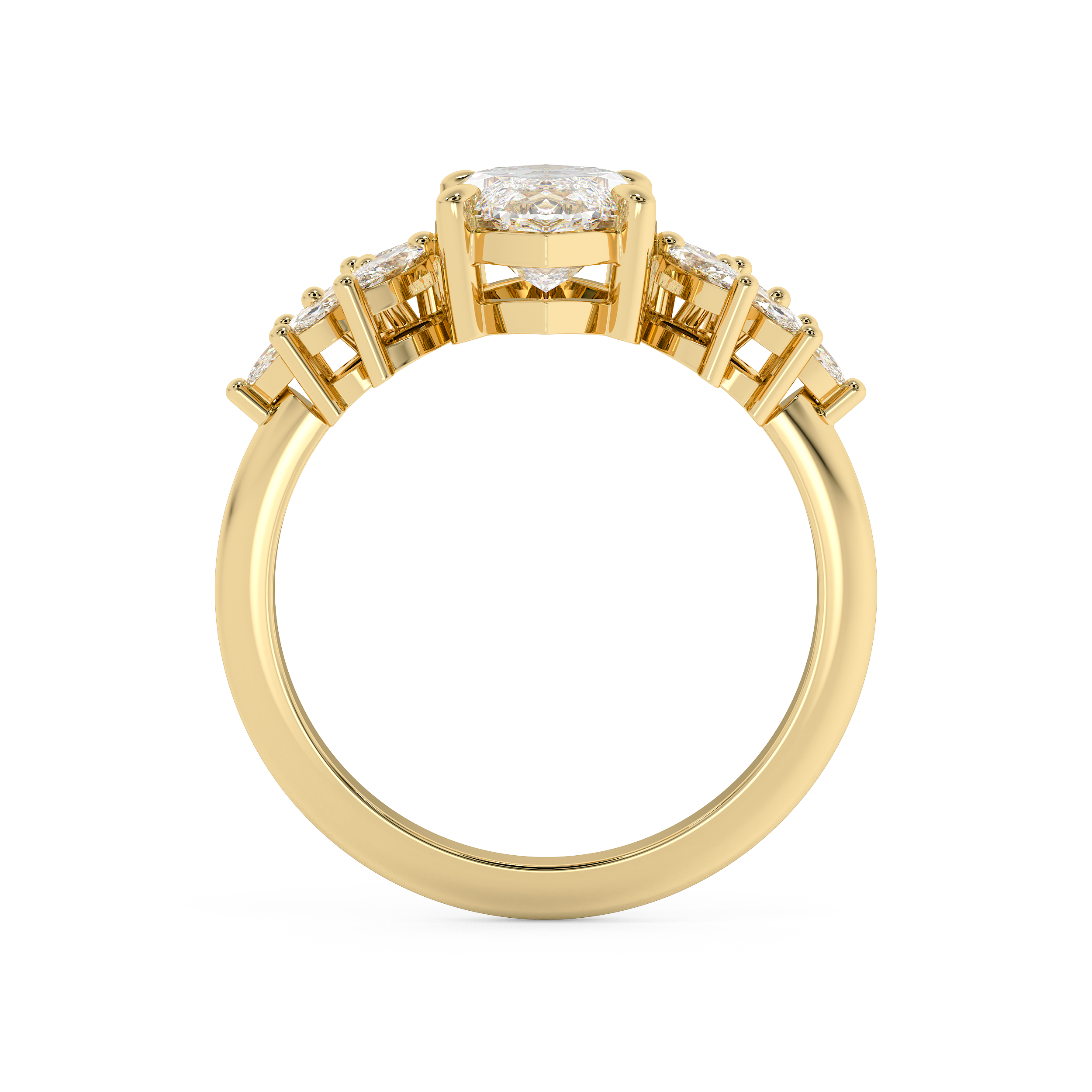 Marquise Cluster Lab Grown Diamond Engagement Ring