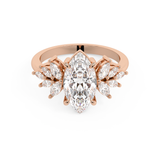 Marquise Cluster Lab Grown Diamond Engagement Ring