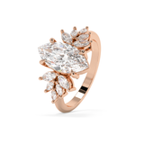 Marquise Cluster Lab Grown Diamond Engagement Ring