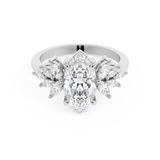 Marquise Cluster Lab Grown Diamond Engagement Ring