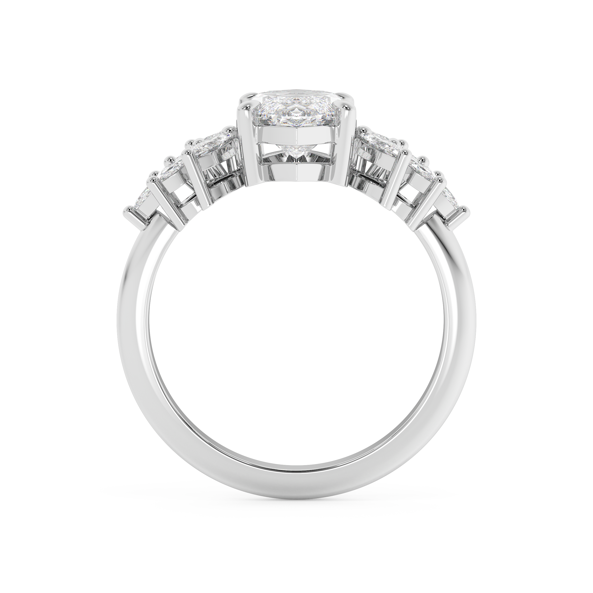 Marquise Cluster Lab Grown Diamond Engagement Ring