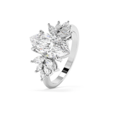 Marquise Cluster Lab Grown Diamond Engagement Ring