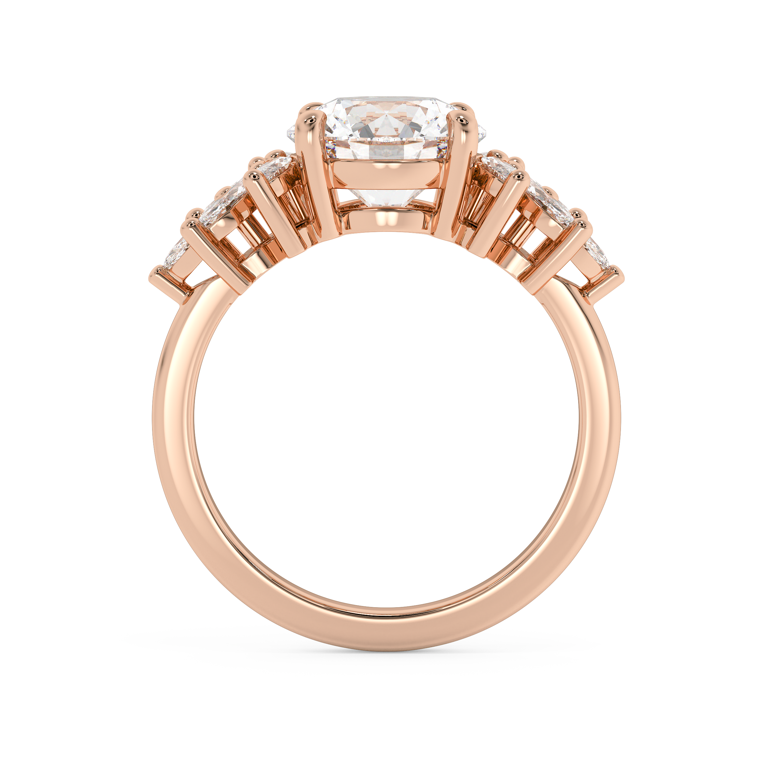 Round Cluster Lab Grown Diamond Engagement Ring