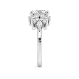 Round Cluster Lab Grown Diamond Engagement Ring