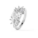 Round Cluster Lab Grown Diamond Engagement Ring